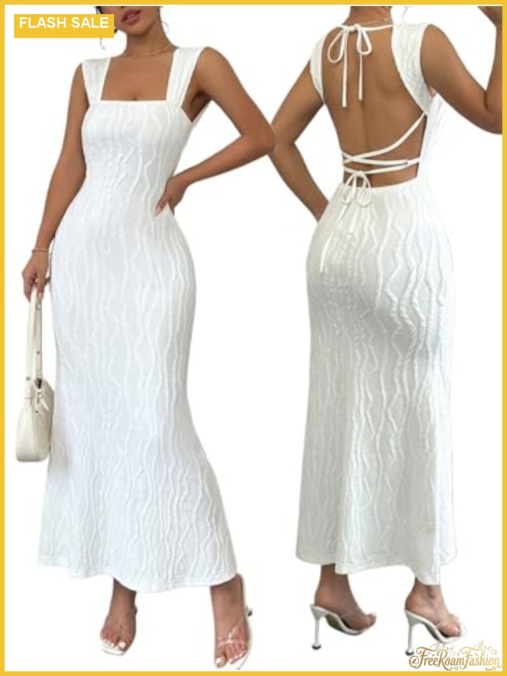 Bodycon Maxi Dress Sleeveless Open Back Formal Elegant Evening Gown
